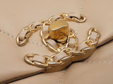 Chanel 19 Beige Diamond-quilted Leather Flap Bag Fw0825ozxzdu