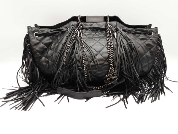 Chanel Paris Dallas Western Balchon Black Fringed Shoulder Bag Do0425llxzde