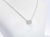 0.65 Ct Diamond & 14k White Gold Solitaire Necklace 2.4 Gram 18 Inch Fw0426cxzdu