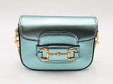 Gucci Horsebit Metallic Light Blue Leather 1955 Nano Bag Sd0825przsa