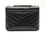 Yves Saint Laurent Loulou Small Matelassé Chain Bag In Black Lambskin Fw0726crxdu