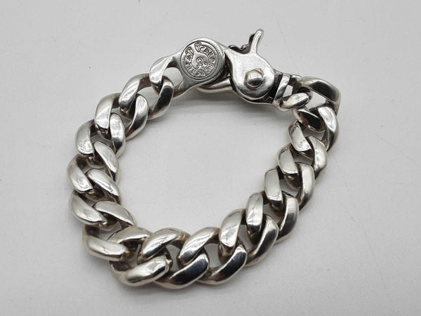 Chrome Hearts 0.925 Silver Solid Cuban Chain Bracelet 6.5 In Do0624lxzxde