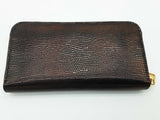 Tom Ford Brown Metallic Lizard Scale Embossed Leather Zipper Wallet Do0725oxzde