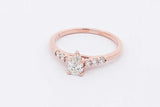 0.51ctw Pear Shape Diamond Ring In 14k Rose Gold 3 Grams Size 8.5 Eb0126rxzsa