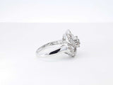 2.0 Cttw Diamond & 18k White Gold Floral Statement Ring 6 Grams Size 7 Fw00426prxdu