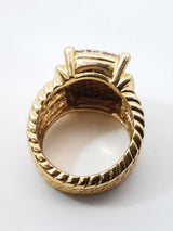 David Yurman Diamond & 18k Yellow Gold Wheaton Ring 16.2 Grams Size 5.75 Fw0726lorxdu