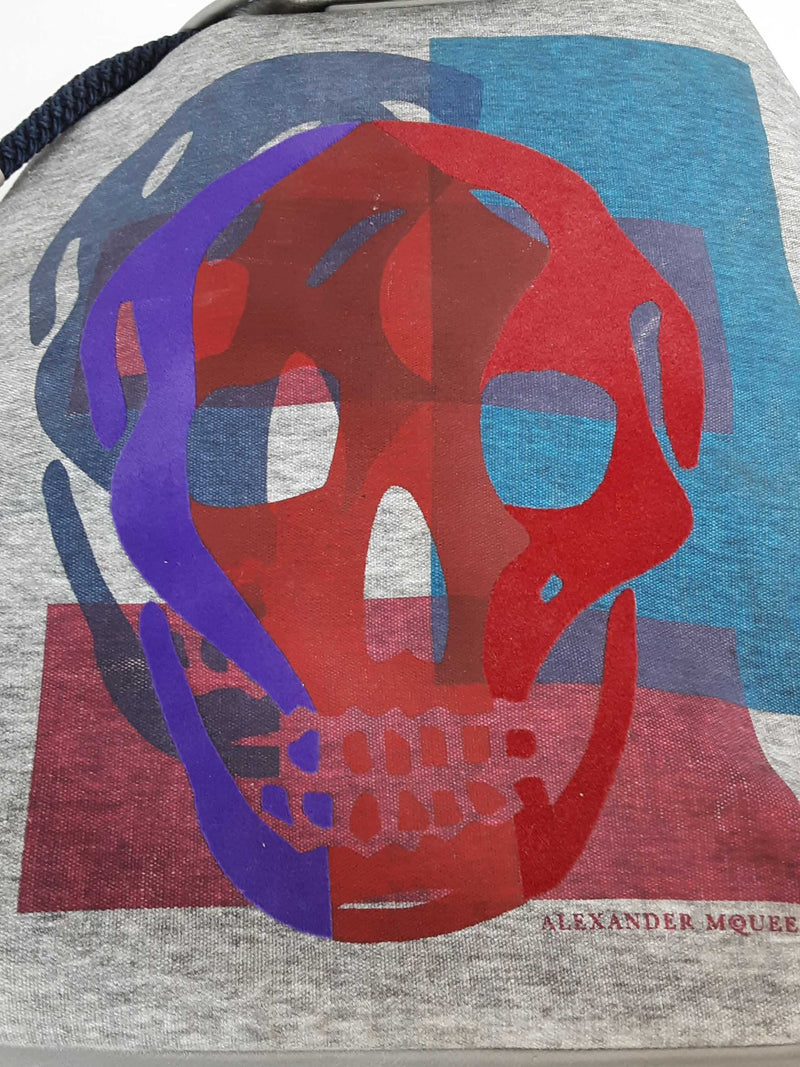 Alexander Mcqueen Multicolored Skull Gray Canvas Backpack Sd0925wrzde