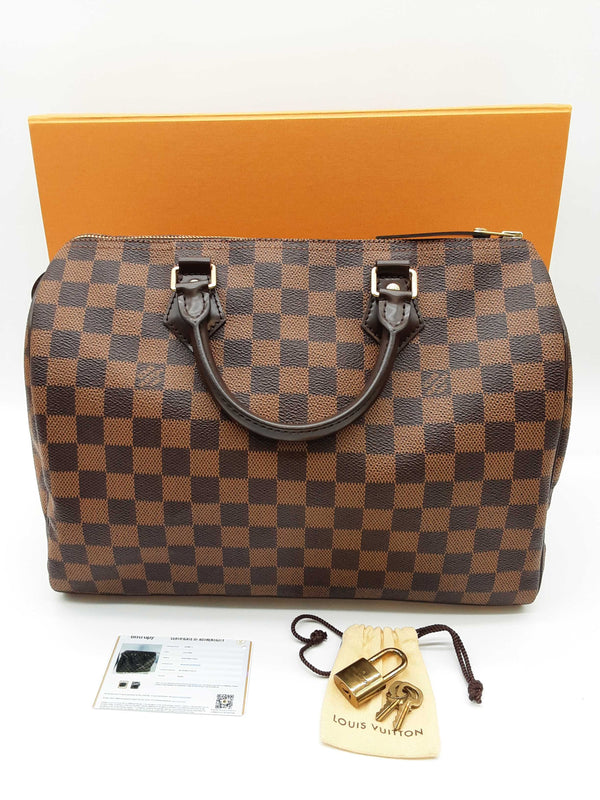 Louis Vuitton 30 Speedy Brown Damier Ebene Handbag Do0325ixzde