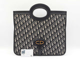 Christian Dior Foldover Clutch In Navy Blue Oblique Canvas & Leather Fw1225wrxdu
