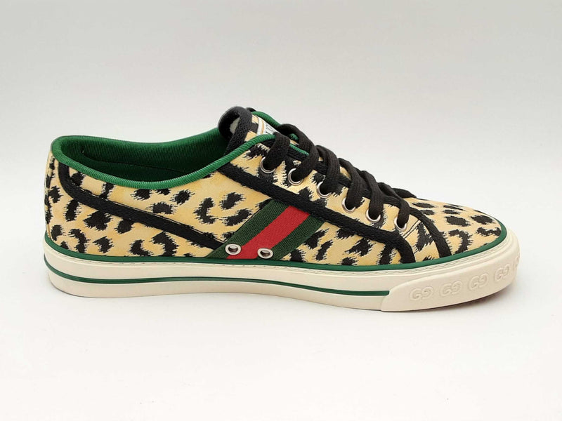 Gucci Tennis 1977 Leopard Print Sneakers Size 7.5 Fw1024lrxsa