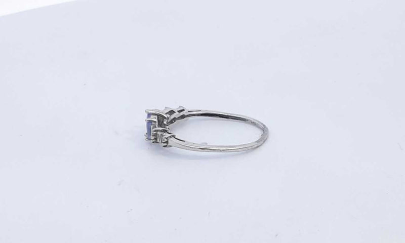 10k White Gold Ring With Marquis Stones 1.56 Grams Size 4.5 Eb0124wxsa