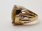 10k Yellow Gold 12.3g Green Synthetic Citrine Ring Size 7 Do1124irxde