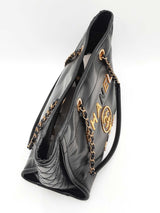 Chanel Deauville Small Shopping Bag In Black Leather Fwwrxzdu