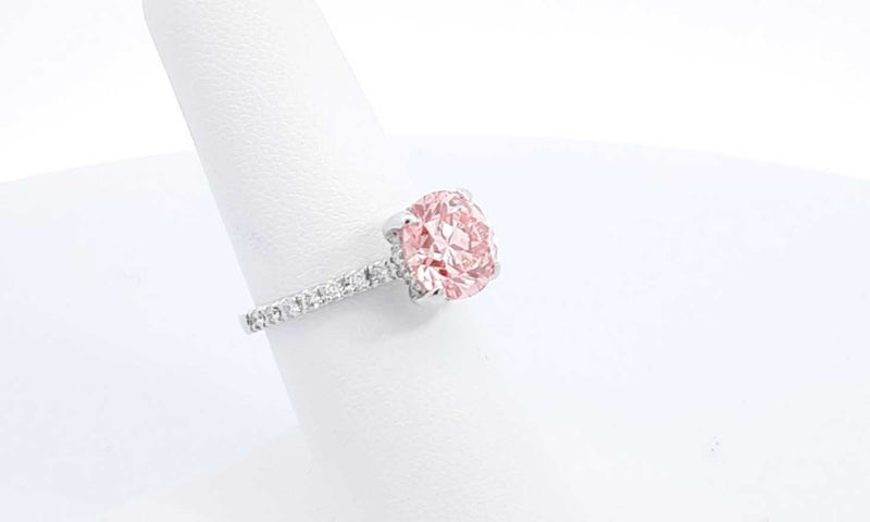 14k White Gold 2.79ctw Lab Grown Pink Diamond Ring Size 6.5 Eboerxdu144010026792