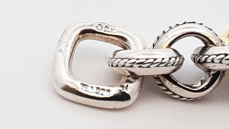 David Yurman Sterling Silver Old World Charm Bracelet 31.6 Gram 7 In Fw0425ozxdu