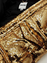 H&moschino Gold Sequin Down Jacket Size M Eb0326crsa