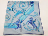 Hermes Ecole Portugaise D'art Equestre Blue Silk Scarf Do0625loxde