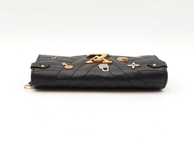 Louis Vuitton Love Lock New Wave Black Leather Long Wallet Fw0625wzxdu
