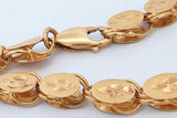 21k Yellow Gold Etched Link Chain Necklace 23.8 Grams 22 Inch Eb0626orxzde