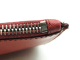 Prada Red Saffiano Zipper Pouch Do0926oxzde