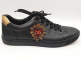 Dolce & Gabbana Dg Sacred Heart Black Leather Shoes Size Uk 10 Do0925lxzde