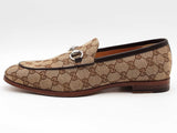 Gucci Jordaan Loafers Ebony Gg Beige Size 8.5 Aa0726izsa
