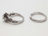 0.61 Cttw Natural Diamonds 14k White Gold 6.8g 2 Rings Size 6.5 Do0526erxde