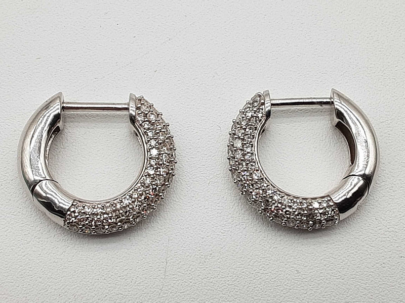 1.00 Ctw Lab Grown Diamonds 0.925 Silver 6.7g Hoop Earrings Do0225srde