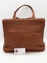 Bottega Veneta Brown Leather Intrecciato Tote Bag Eb1225cxzde
