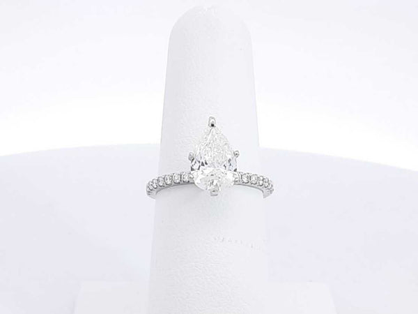 2.01 Cttw Pear-cut Diamond & 14k White Gold Ring Size 6, 2.4 Grams Fw0524owxzdu