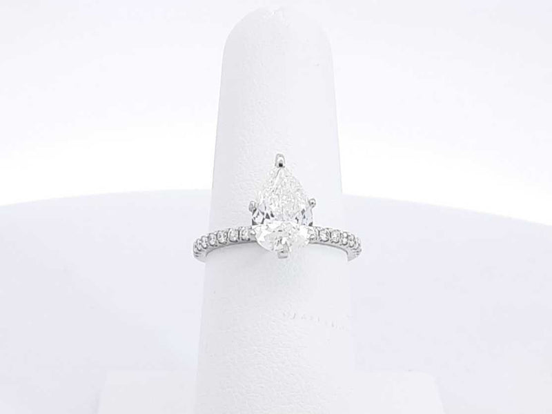 2.01 Cttw Pear-cut Diamond & 14k White Gold Ring Size 6, 2.4 Grams Fw0524owxzdu