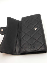 Chanel Quilted Black Caviar Leather Flap Wallet Eb0426wxzsa