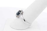 14k White Gold Diamond & Blue Gemstone Ring 3.3 Grams Size 8 Eb1125lwrsa