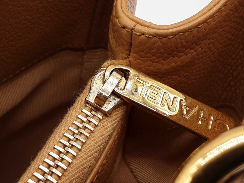 Chanel Caramel Beige Quilted Caviar Leather Shopping Tote Bag Do0725loxzde