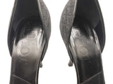 Dior Diorissimo Black Jacquard & Leather Logo Peep-toe Heels Size 5.5 Fw1026cxdu