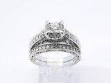 1.58 Cttw Diamond & 14k White Gold Wedding Set 8.1 Grams Size 7 Fw1224lxzxdu
