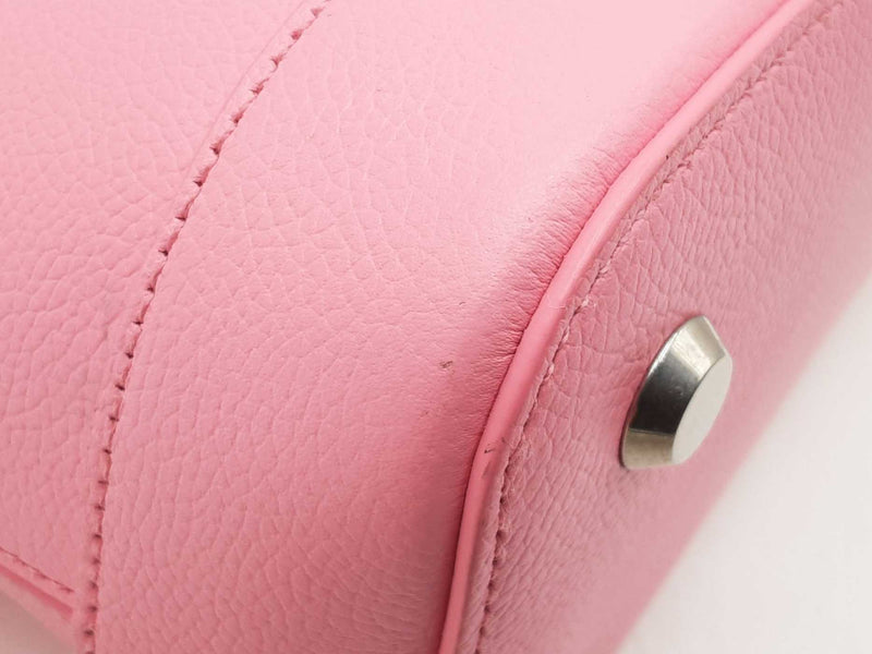 Balenciaga Small Logo Ville Top Handle Bag In Pink Grained Leather Fw0925rzxdu