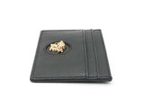 Versace La Medusa Card Holder Wallet In Black Leather Fw0925ezdu
