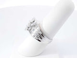 1.13 Cttw Diamond & 14k White Gold Multi-row Cocktail Ring 7.9 Grams Size 7 Fw0726rrxdu