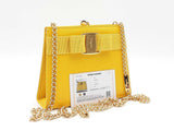 Salvatore Ferragamo Vara Mini Chain Shoulder Bag In Pebbled Leather Fw1026lzxdu
