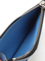 Louis Vuitton Taigarama Coin & Card Holder In Denim Blue Monogram Coated Canvas & Taiga Leather Fw0826oxzdu