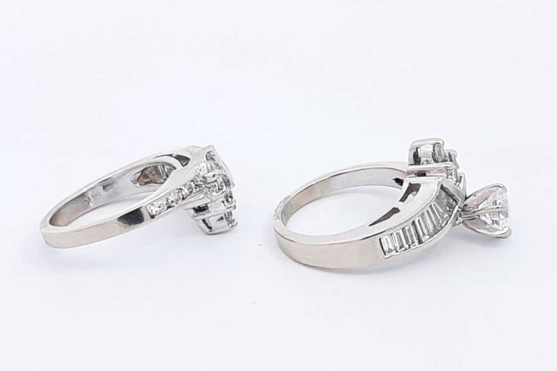 2.08ctw Diamond Wedding Set In 14k White Gold 10.7 Grams Size 5.5 Eb0125llxzsa
