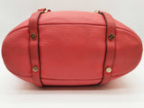 Michael Kors Bedford Coral Pink Pebbled Leather Bowling Handbag Do0426oxde