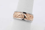 14k Two Tone Gold Floral Pattern Wedding Band 7.5 Grams Size 7.25 Eb0726rxzsa