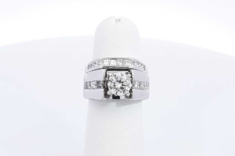 1.47ctw Diamond Ring In 14k White Gold 12 Grams Size 4.5 Eb0225rrxsa