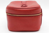 Chanel Red Caviar Leather Vanity Case Eb1225prxde