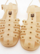 Gucci Beige Gladiator Rubber Sandals Size 12 Eb0925lrxde