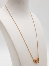 Fendi O'lock White Crystals Goldtone Metal Chain Necklace 19 In Do1225exde