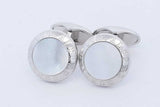 Alfred Dunhill Sterling Silver Mother Of Pearl Cuff Links 14 Grams Eb0726rxde