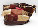 Coach Patchwork Brown Red Suede Leather Canvas Tote Bag Do1024orde